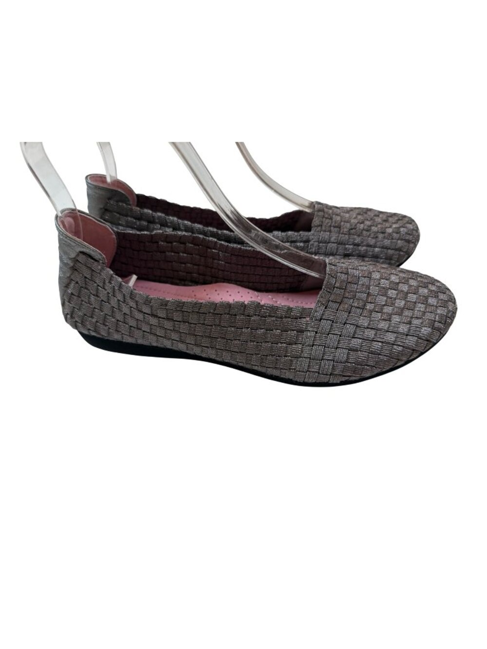 Taryn Rose Bronze silver Woven Flats Gelica For Women Size 7 round toe